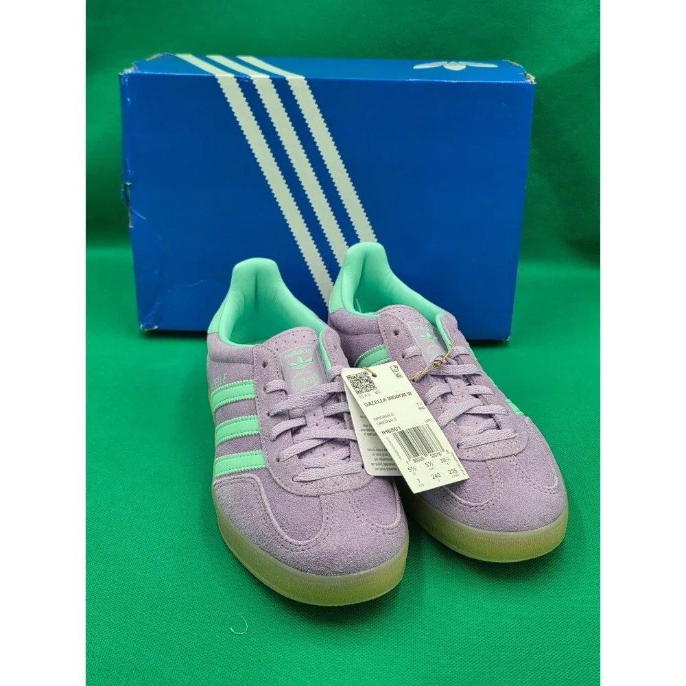 Adidas Gazelle Indoor W Powder Plum Easy Green Gum Women’s 7 IH6801 NWT